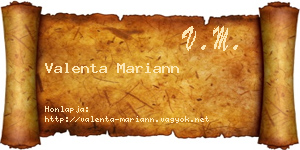 Valenta Mariann névjegykártya